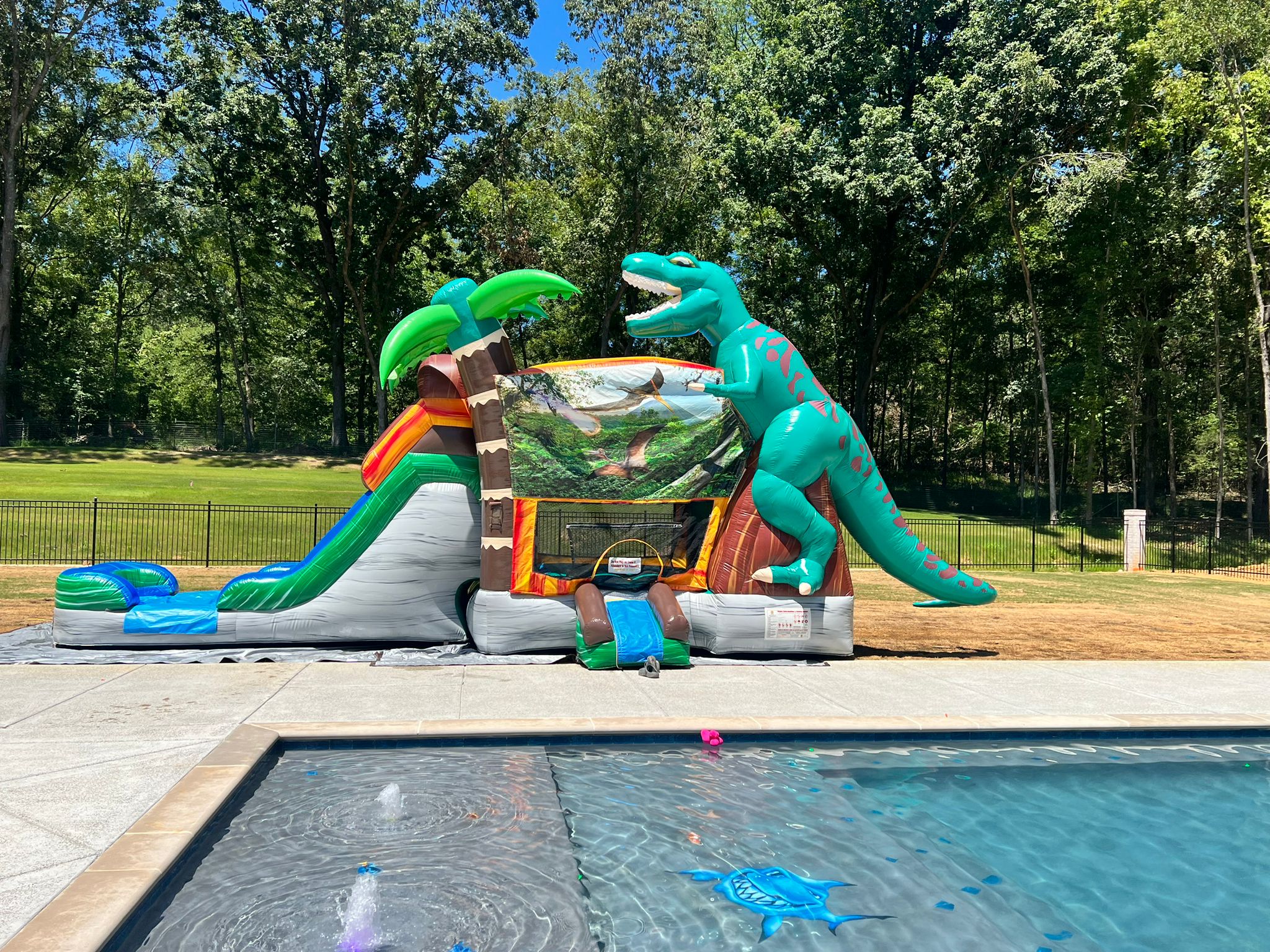 Tiky Jumps wet or dry bounce house slide rental setup in Memphis TN