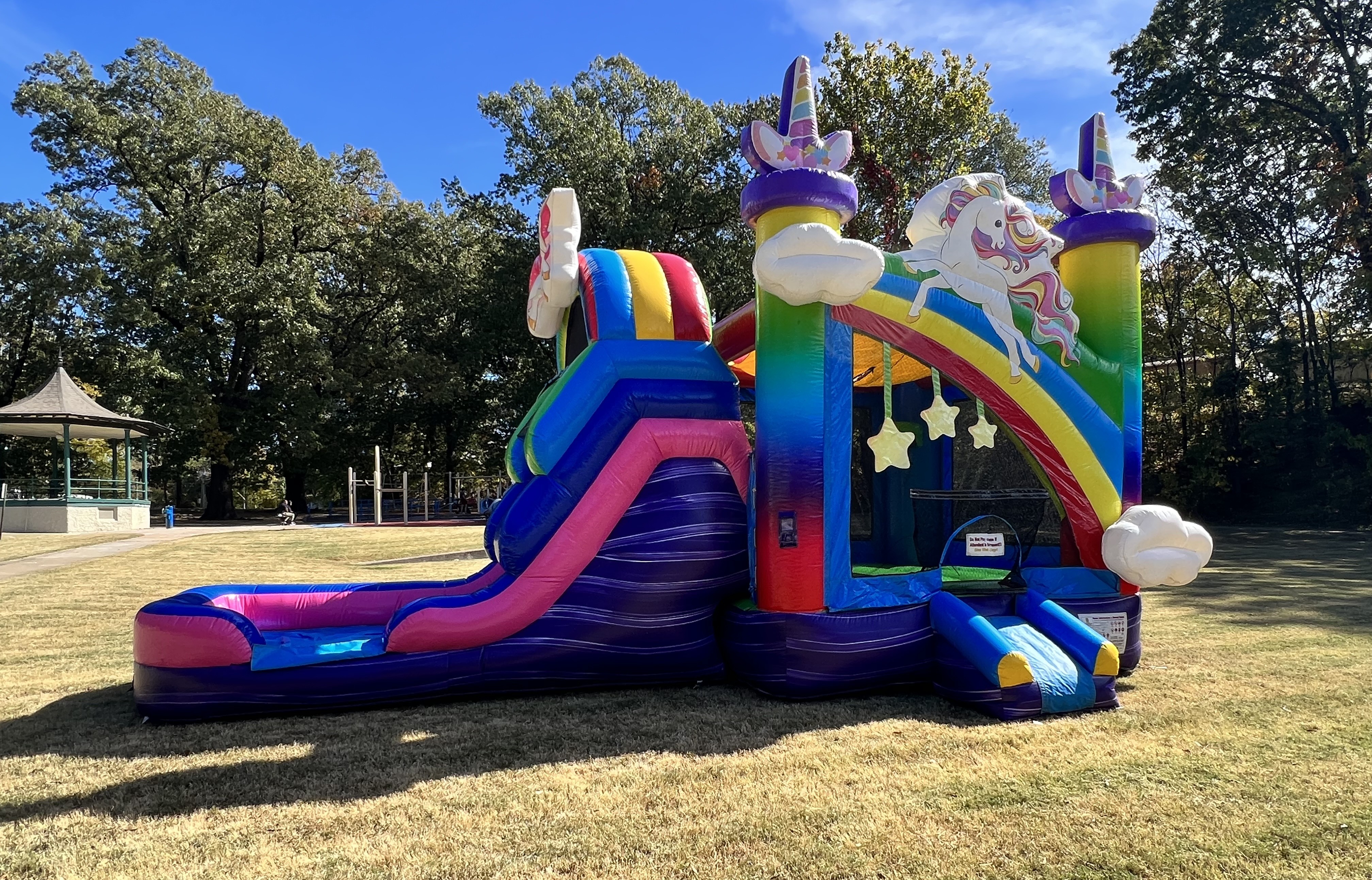 Unicorn Rainbow Wet/Dry Combo bounce house rental Germantown