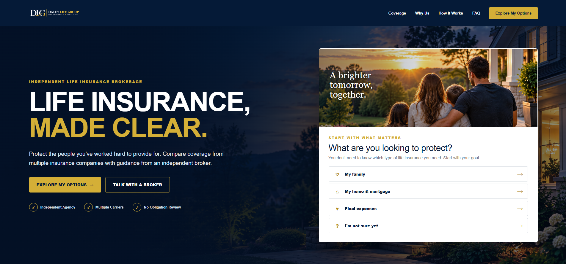 Daley Life Group website designed by Hammerline Digital