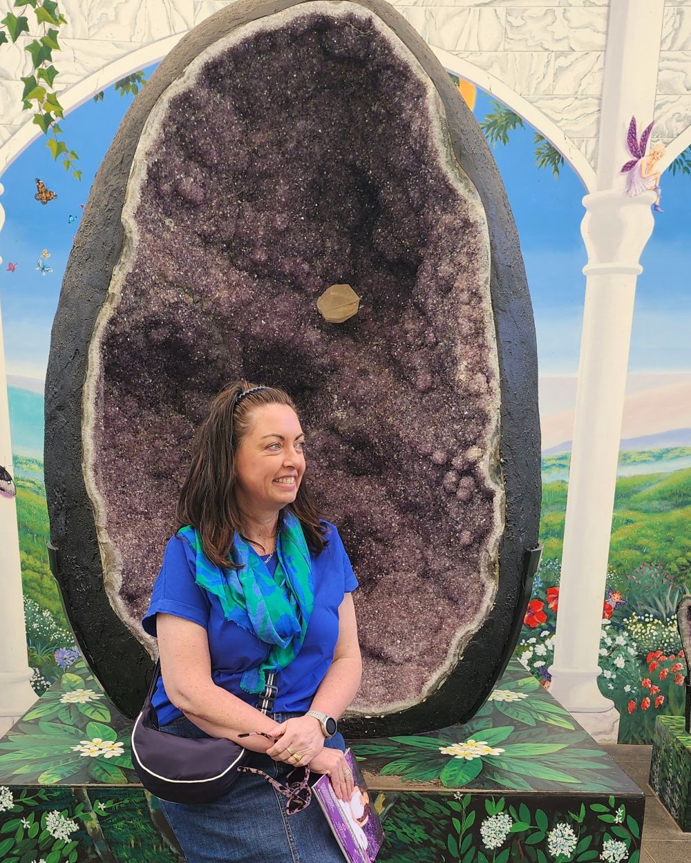 Sheree Laursen in front of crystal egg