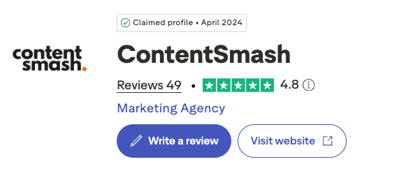 ContentSmash on Trustpilot