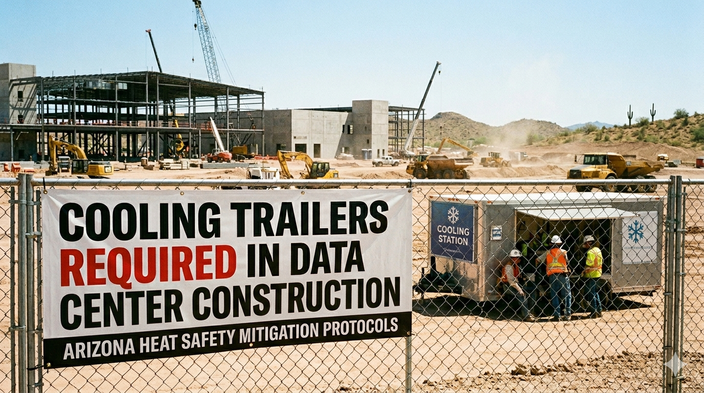 Cooling trailers required at data center construction site