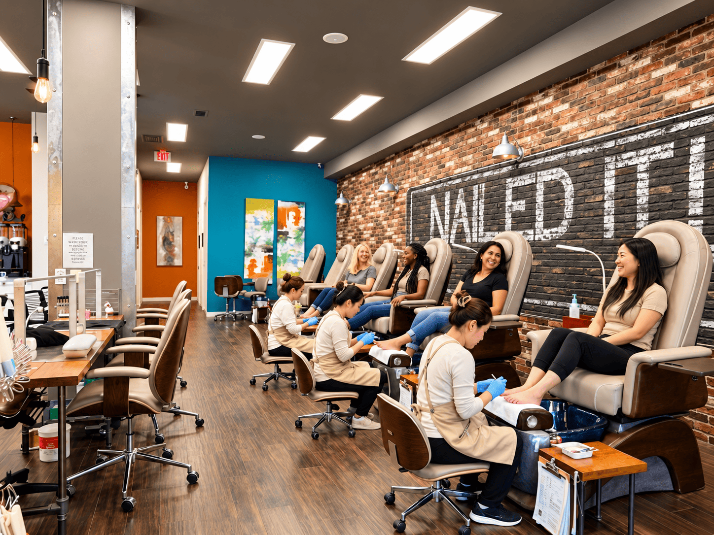 Inside Nailed It! Salon and Lashes, a neighborhood nail and lash salon in Colleyville TX