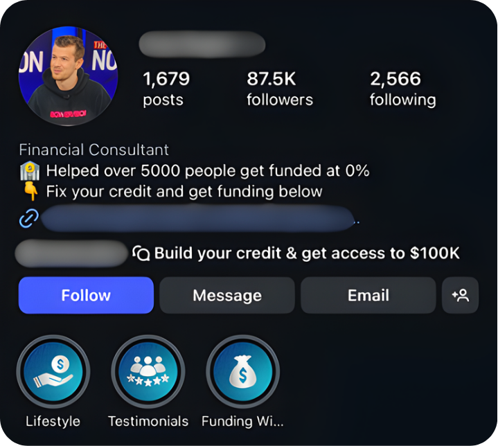 Client IG profile — Become an Authority