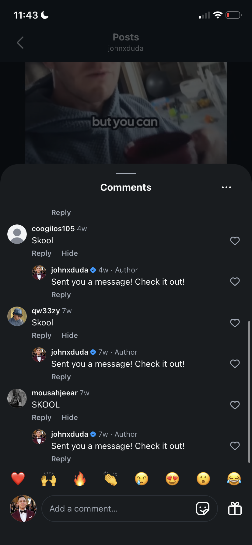 Inbound DM screenshot