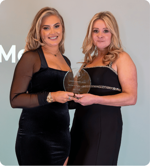 Mel with Ella Hardy at the Land Profits awards