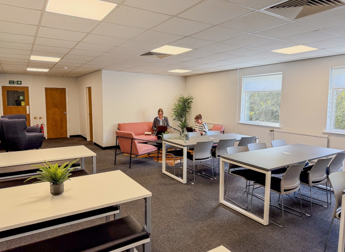 Open hot desk area at The Hub Workspace
