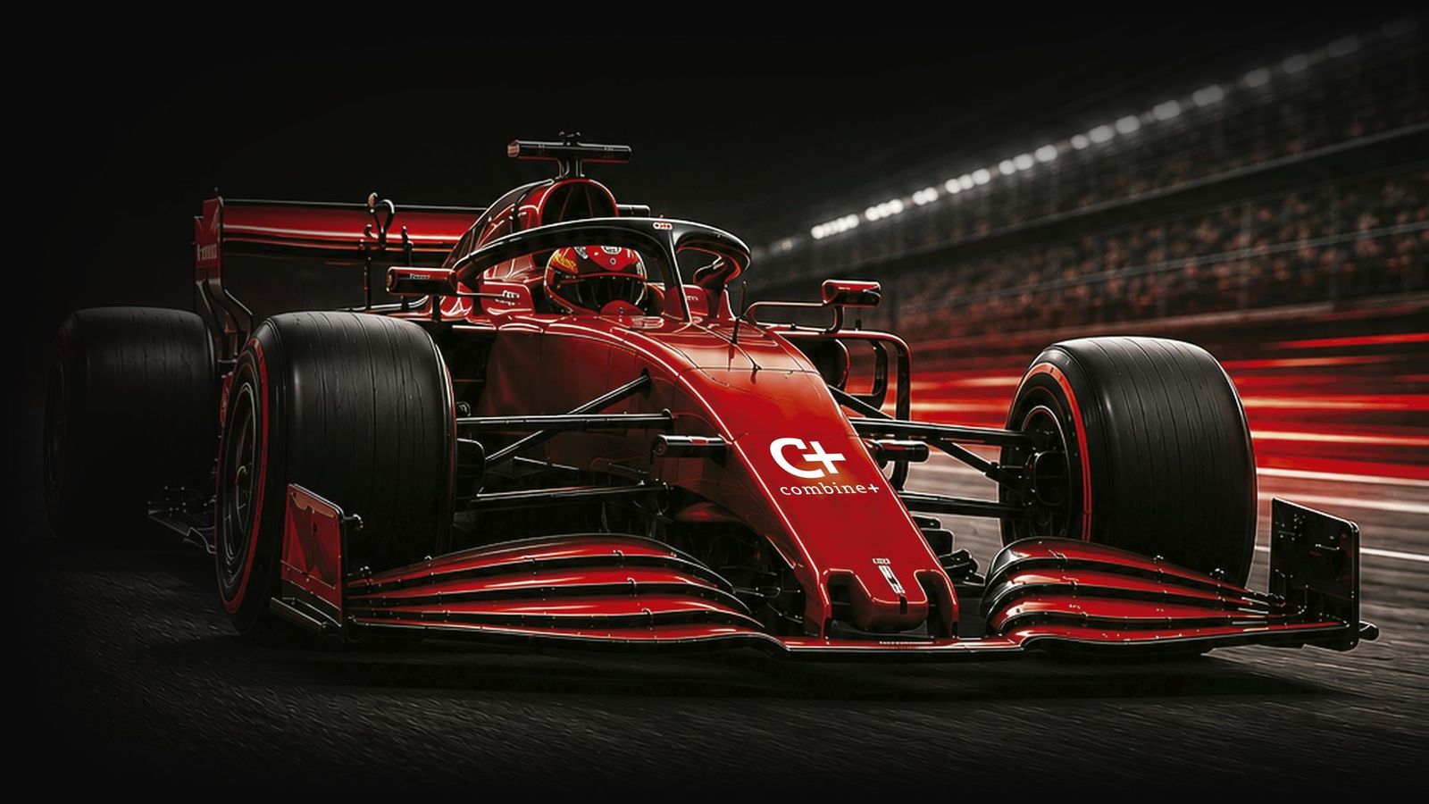 Carro de Fórmula 1 com a marca Combine+