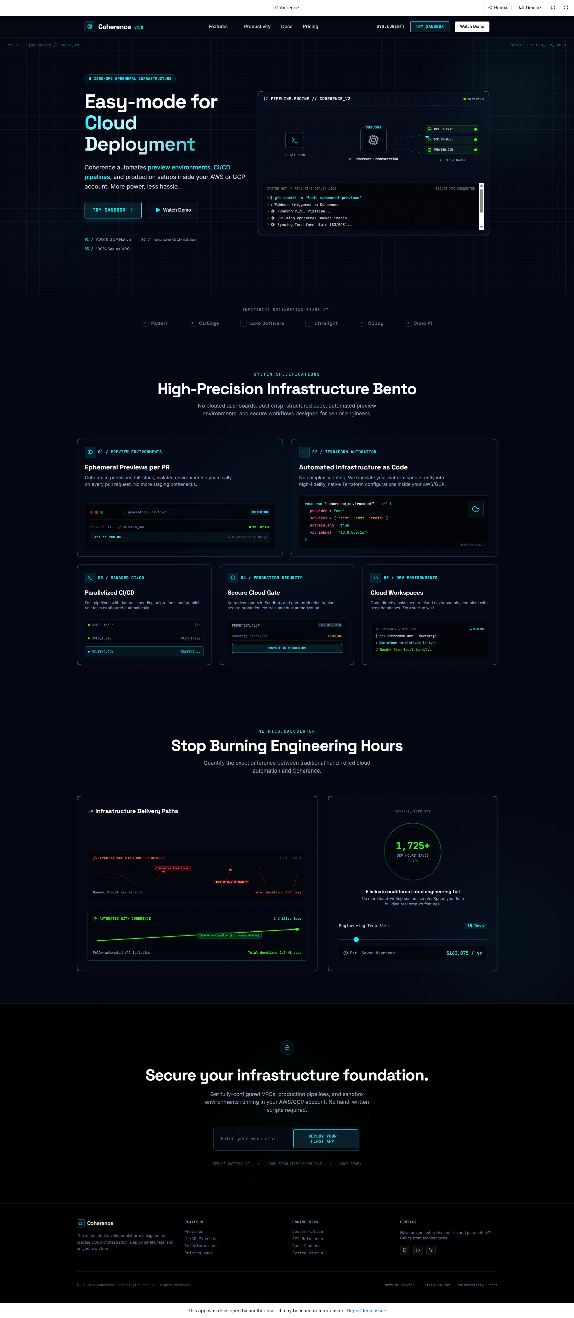 Cloud Deployment Platform, Websites