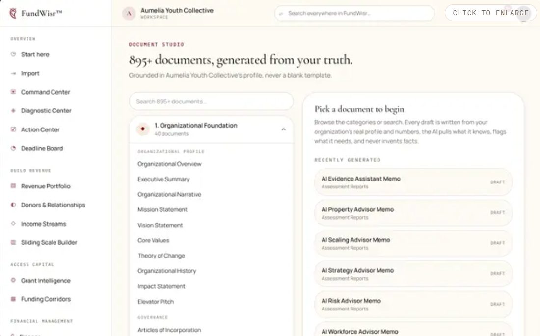 FundWisr Command Center interface