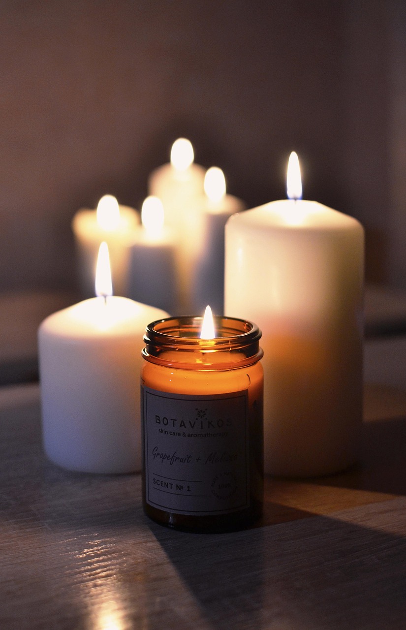 Candles in a serene therapeutic bodywork setting