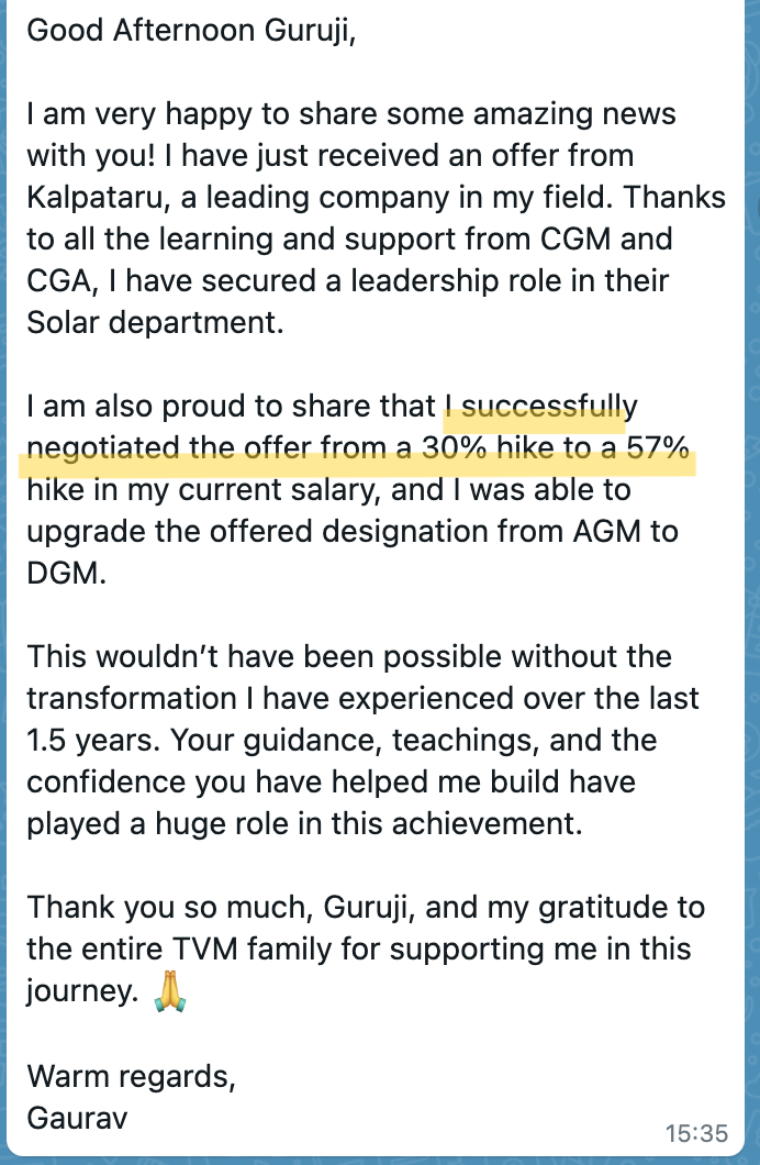 Testimonial 3 from a masterclass attendee