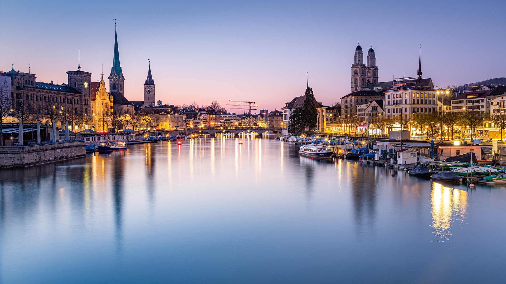 Zurich at blue hour