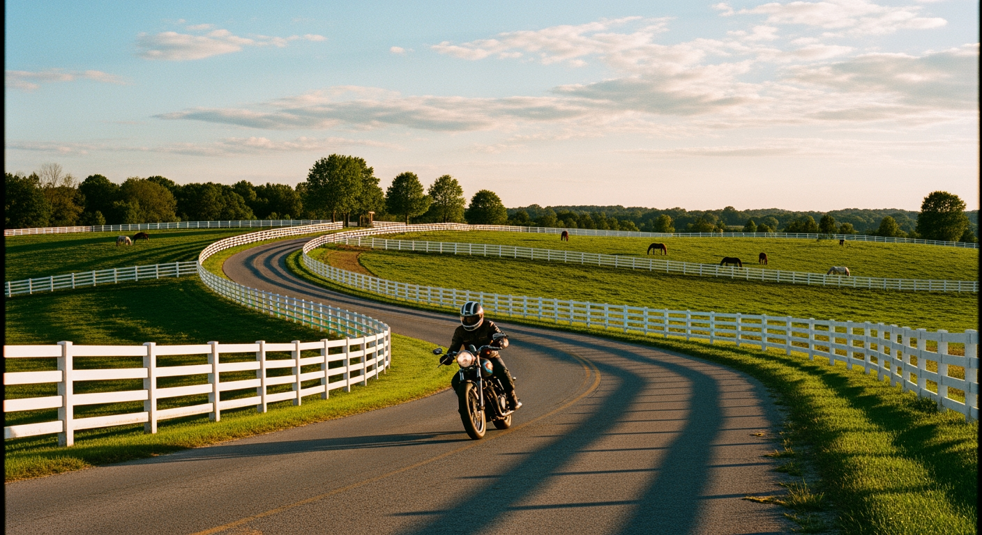 Kentucky backroad through bluegrass country