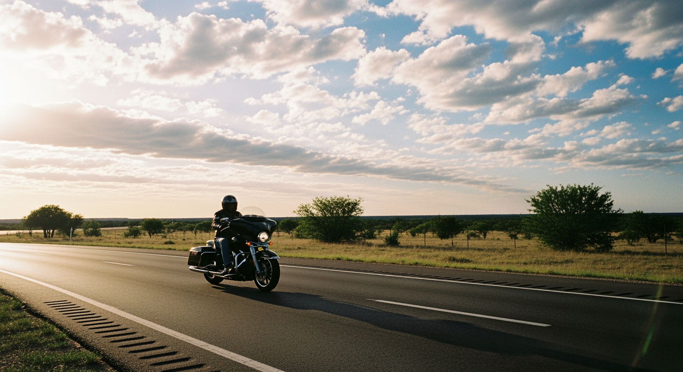 North Texas ranch road at sunrise