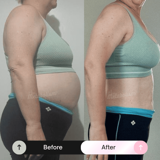 Client before and after transformation
