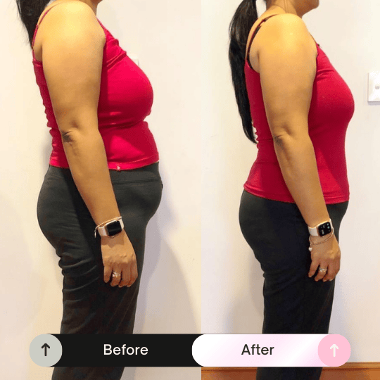 Client before and after transformation