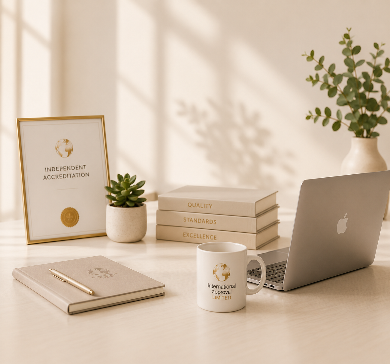 Smiling woman at desk