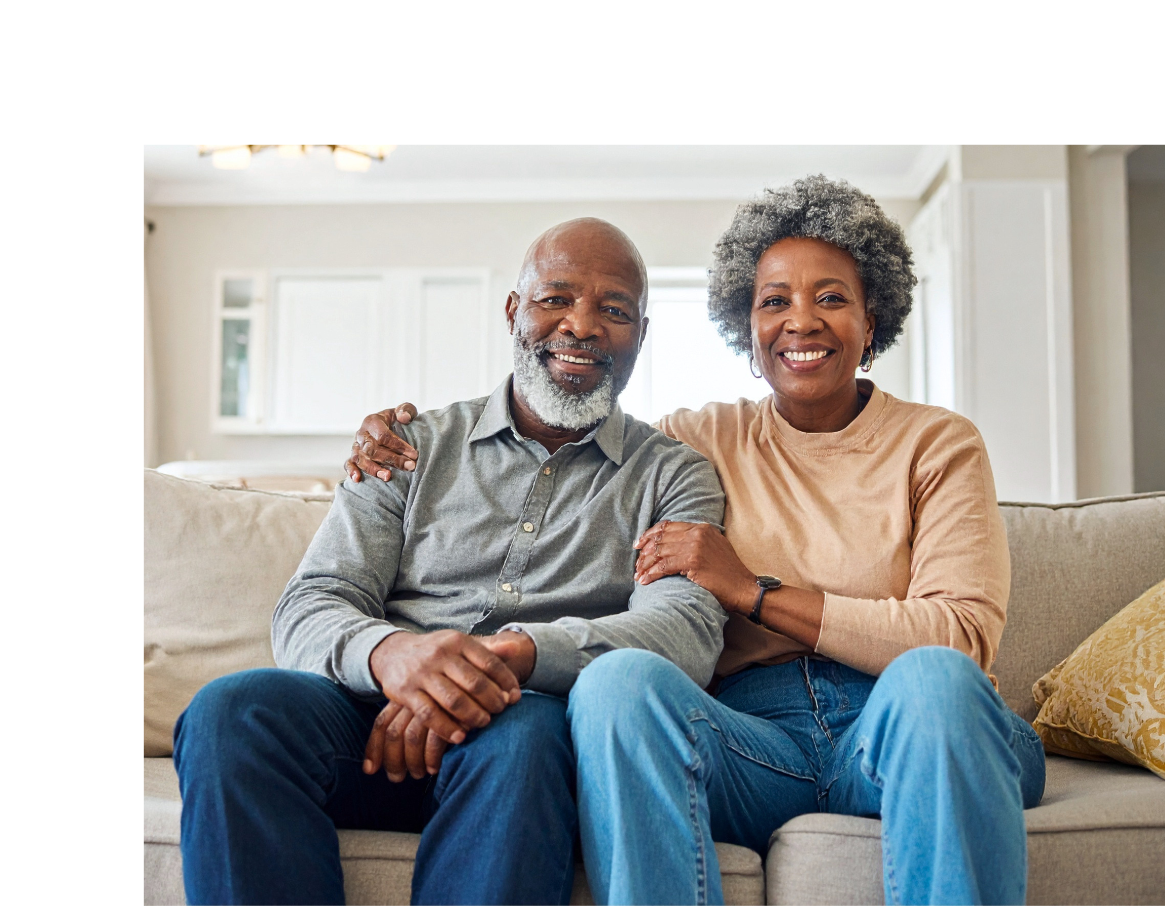 Senior couple reviewing burial coverage options