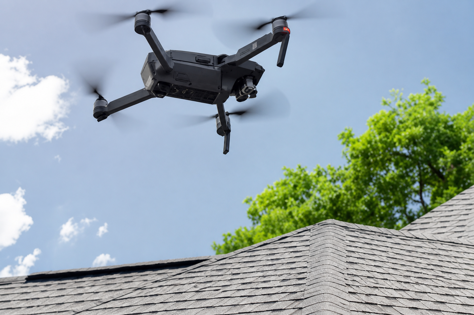 Drone protecting the roofing system