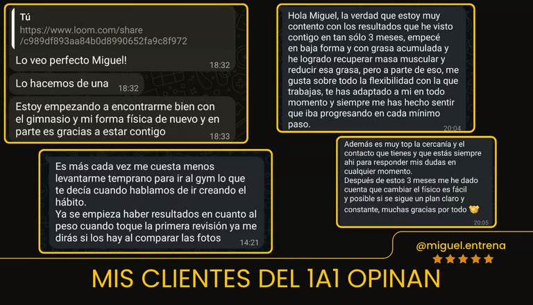 Capturas reales de WhatsApp de clientes