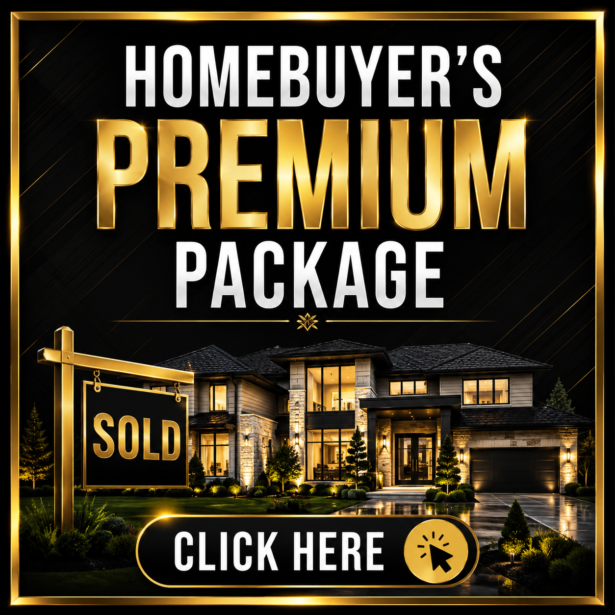 Luxury home with a sold sign graphic