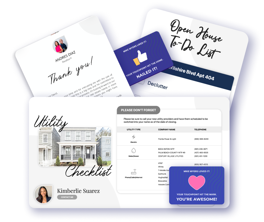 Smart client cards showing buyer and seller heat scores with personalized attributes