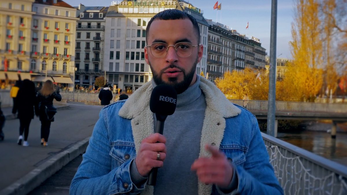 Jordan Girbon en tournage sur les quais de Genève