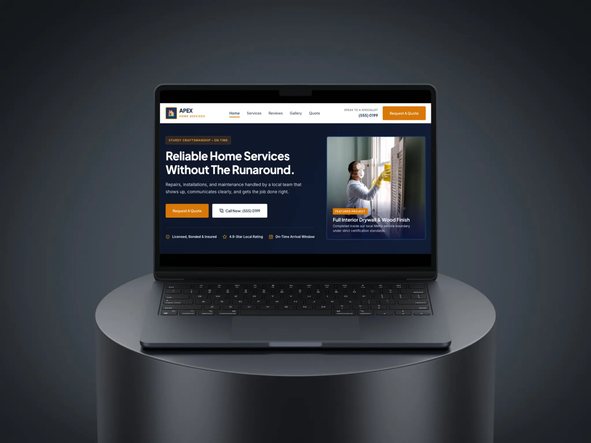 Contractor website example