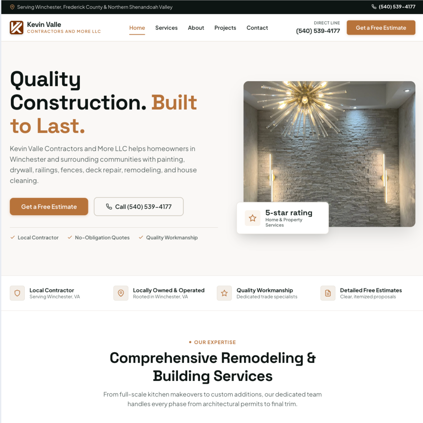 Kevin Valle desktop website preview