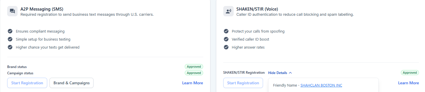 A2P 10DLC Registration — Roofing Contractor
