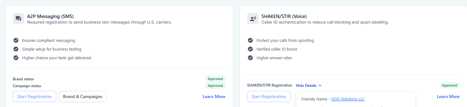 A2P 10DLC Registration — Dental Clinic