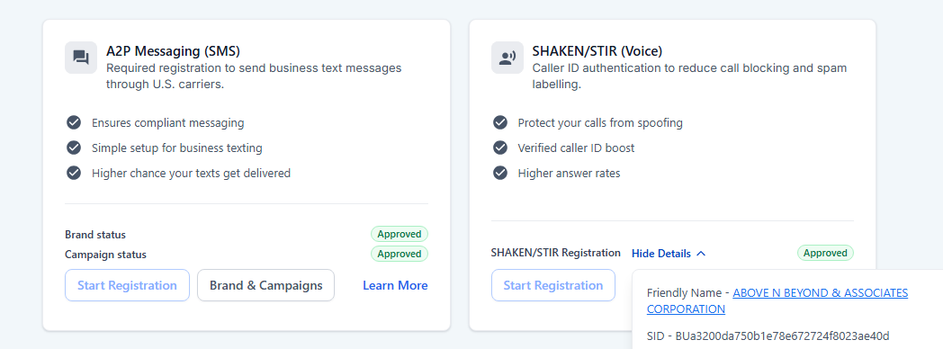 A2P Rejection Fix & Re-Registration