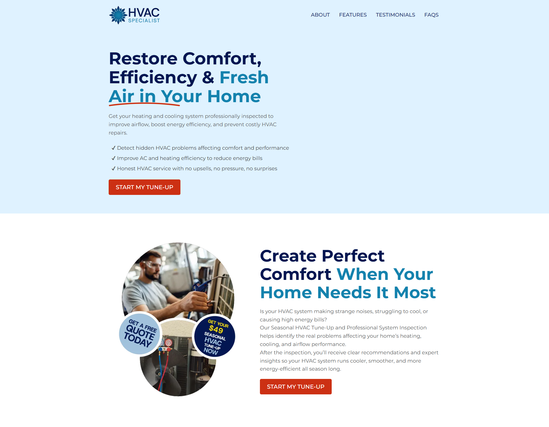 HVAC Repair Services Funnel