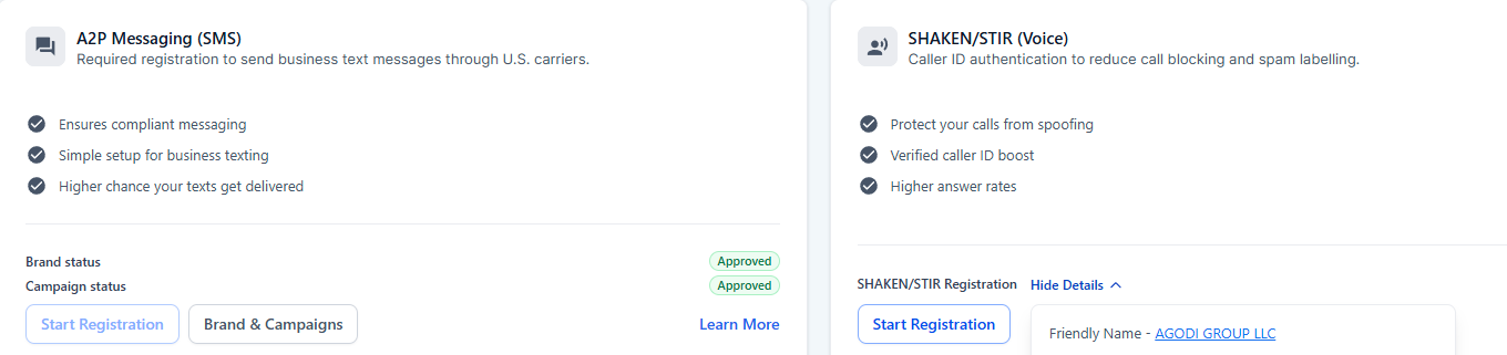 A2P 10DLC Registration — Business Group