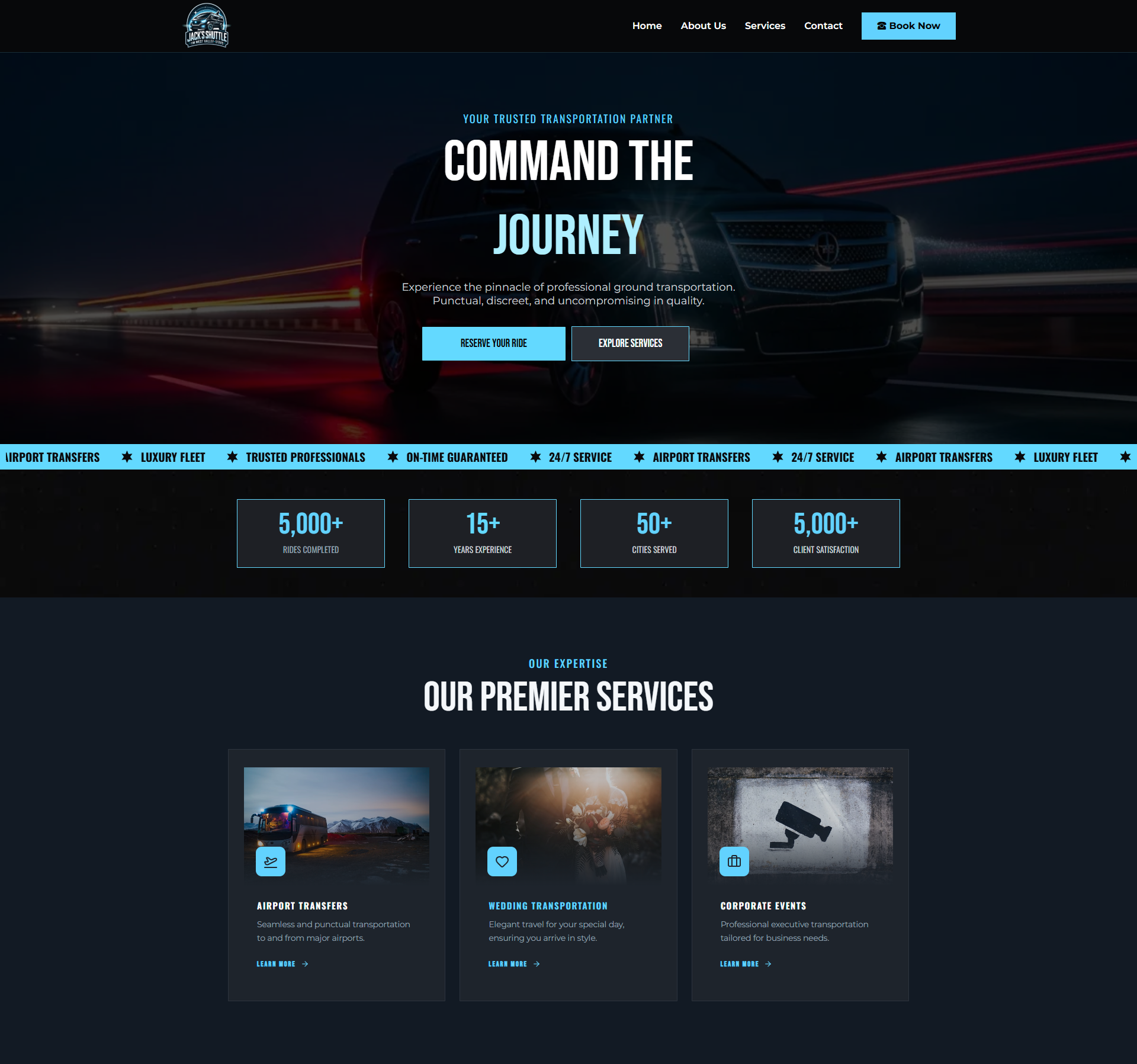 Transportation Journey Shuttle Website