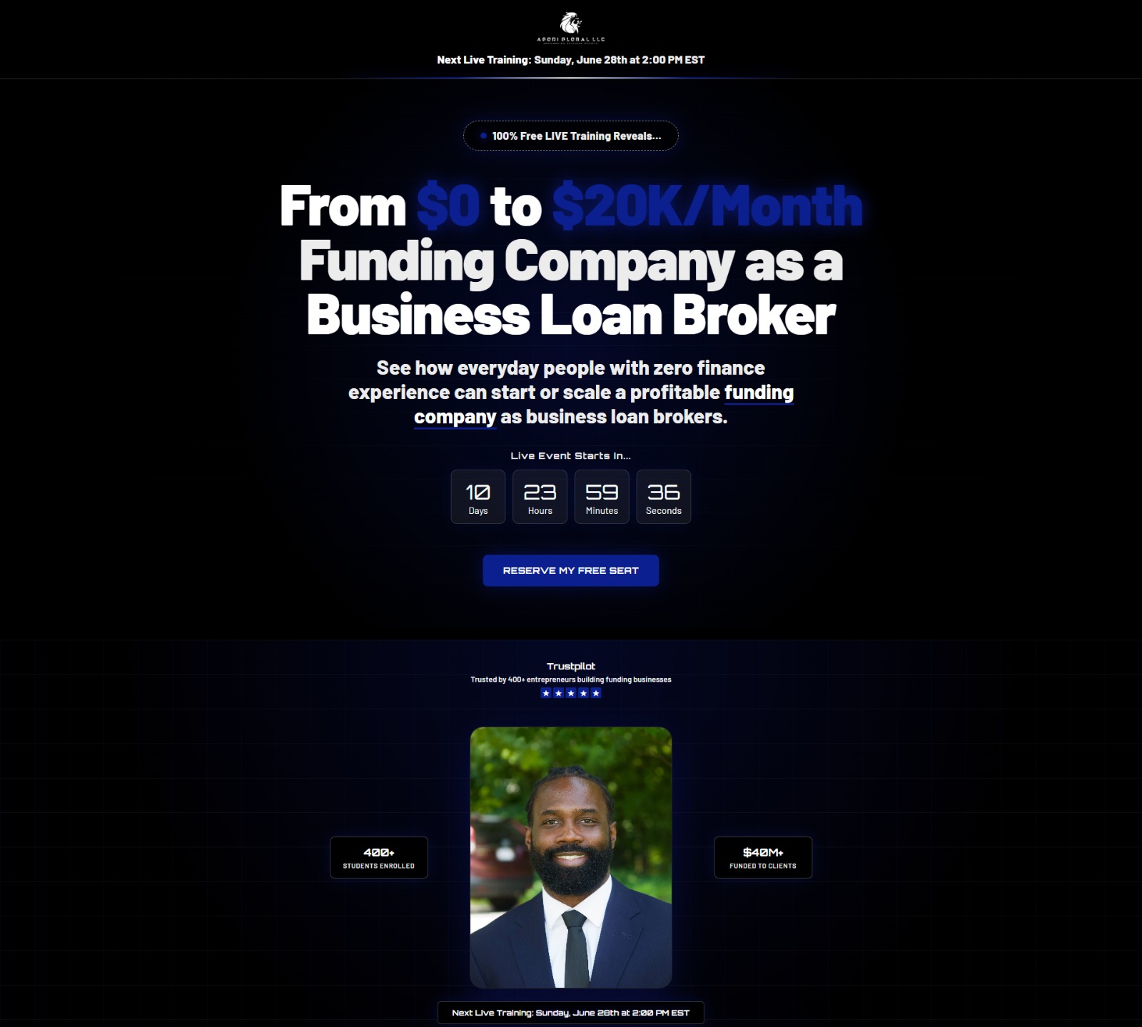 AGODI Global Funding Broker Live Training Funnel