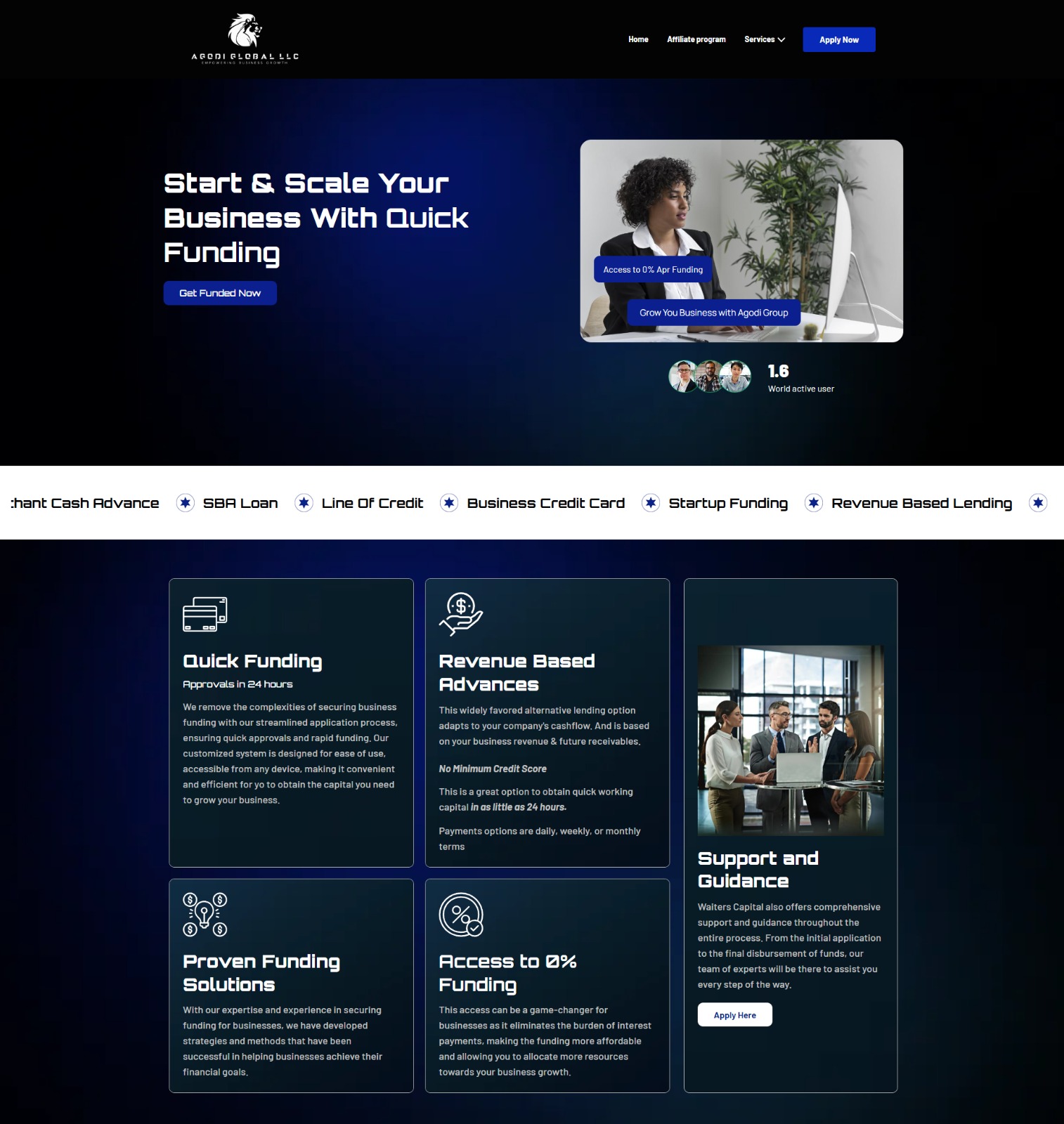 AGODI Global Quick Funding Website Funnel