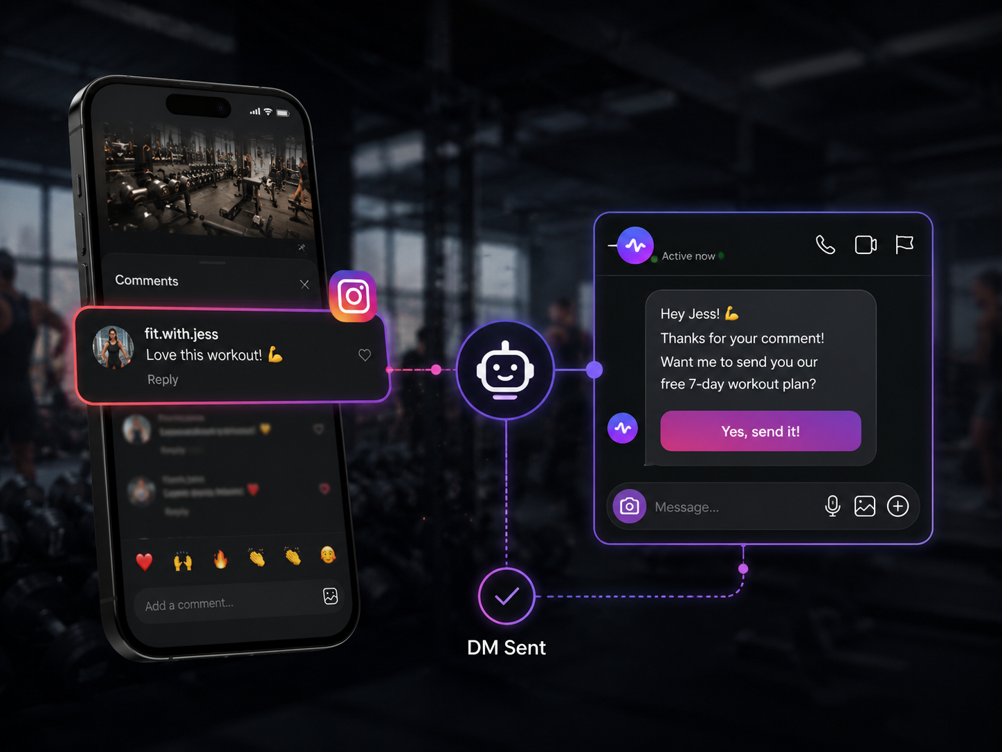 PeakFit Studio  -  Instagram Comment-to-DM Bot