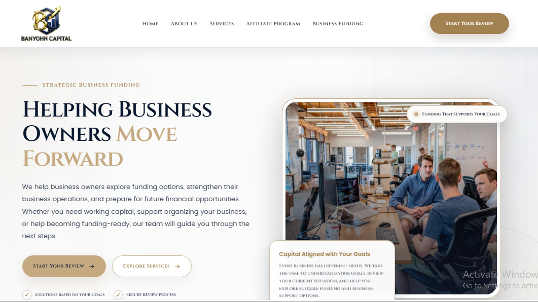 Banyohn Capital — Business Funding & Growth Website