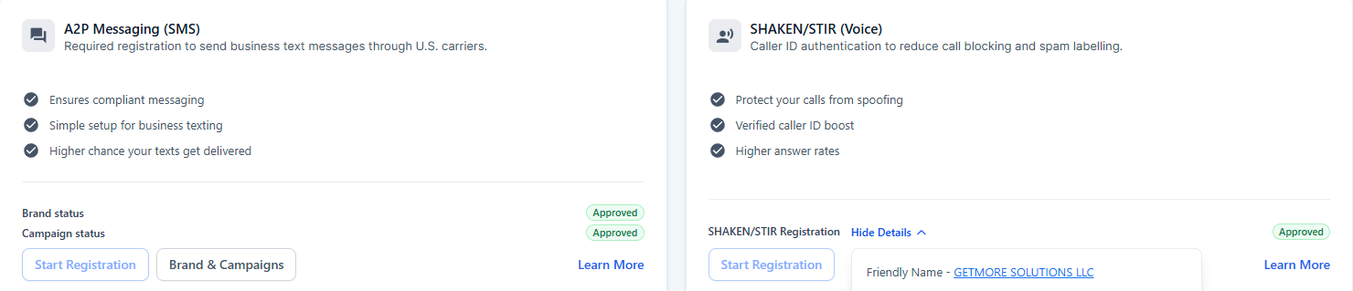 A2P 10DLC Registration — Get More LLC
