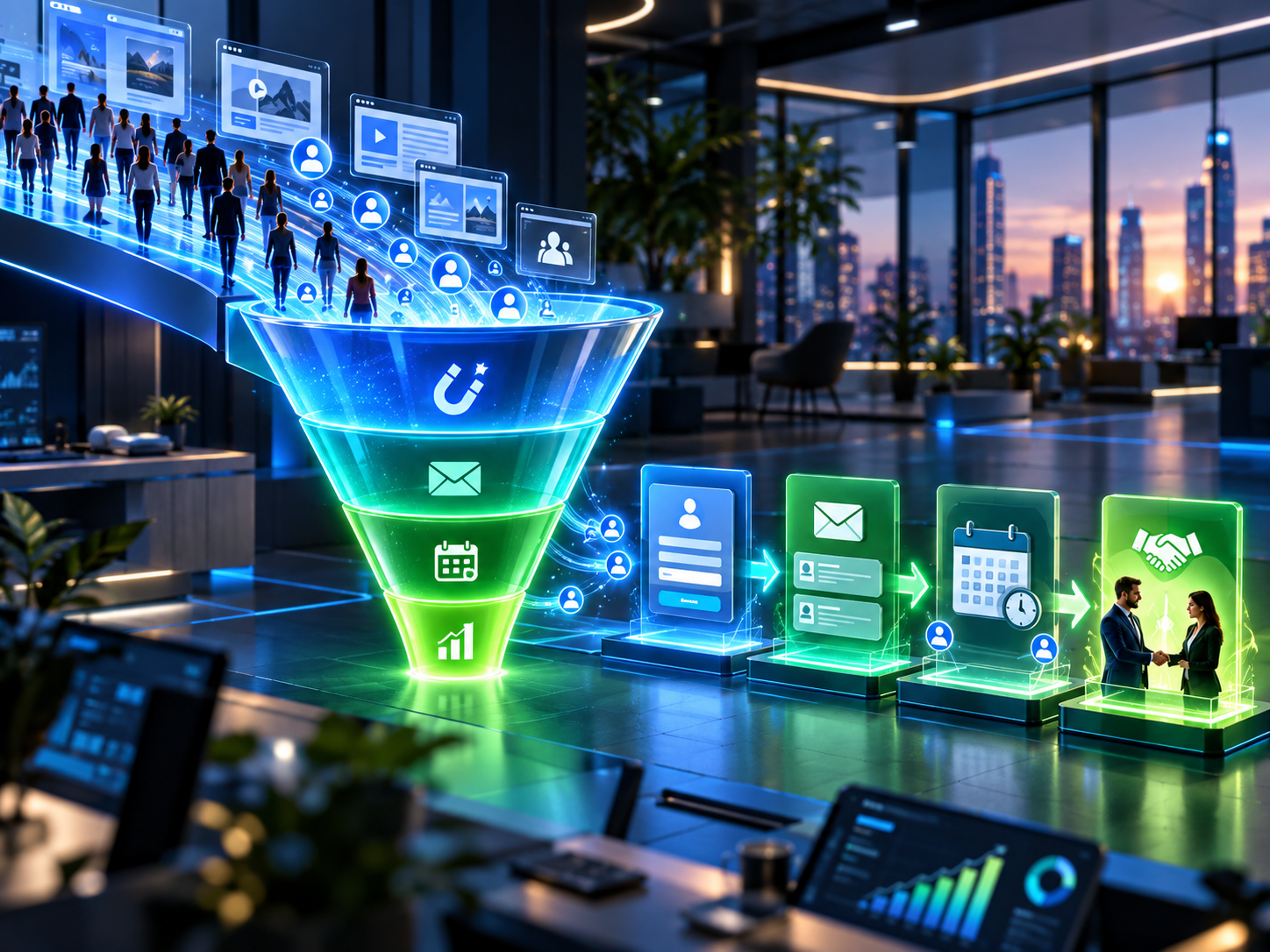 Sales funnel analytics and conversion dashboard