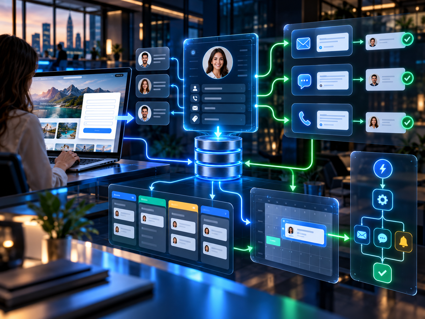 CRM website integration and business analytics dashboard