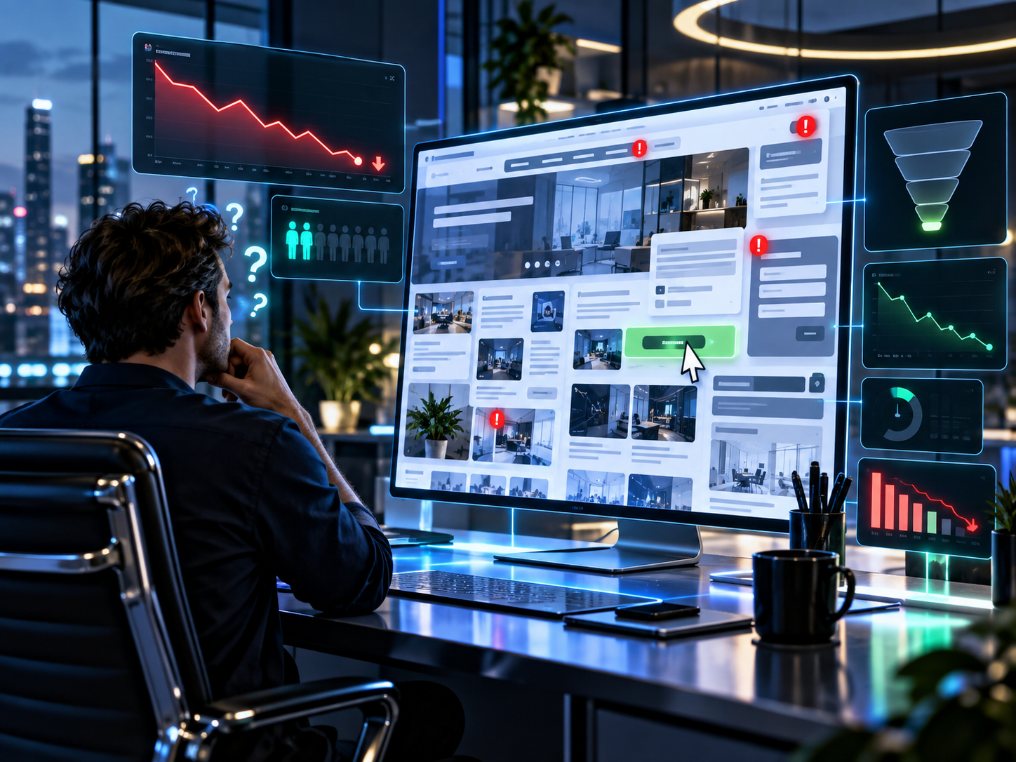 Professional website design on desktop computer