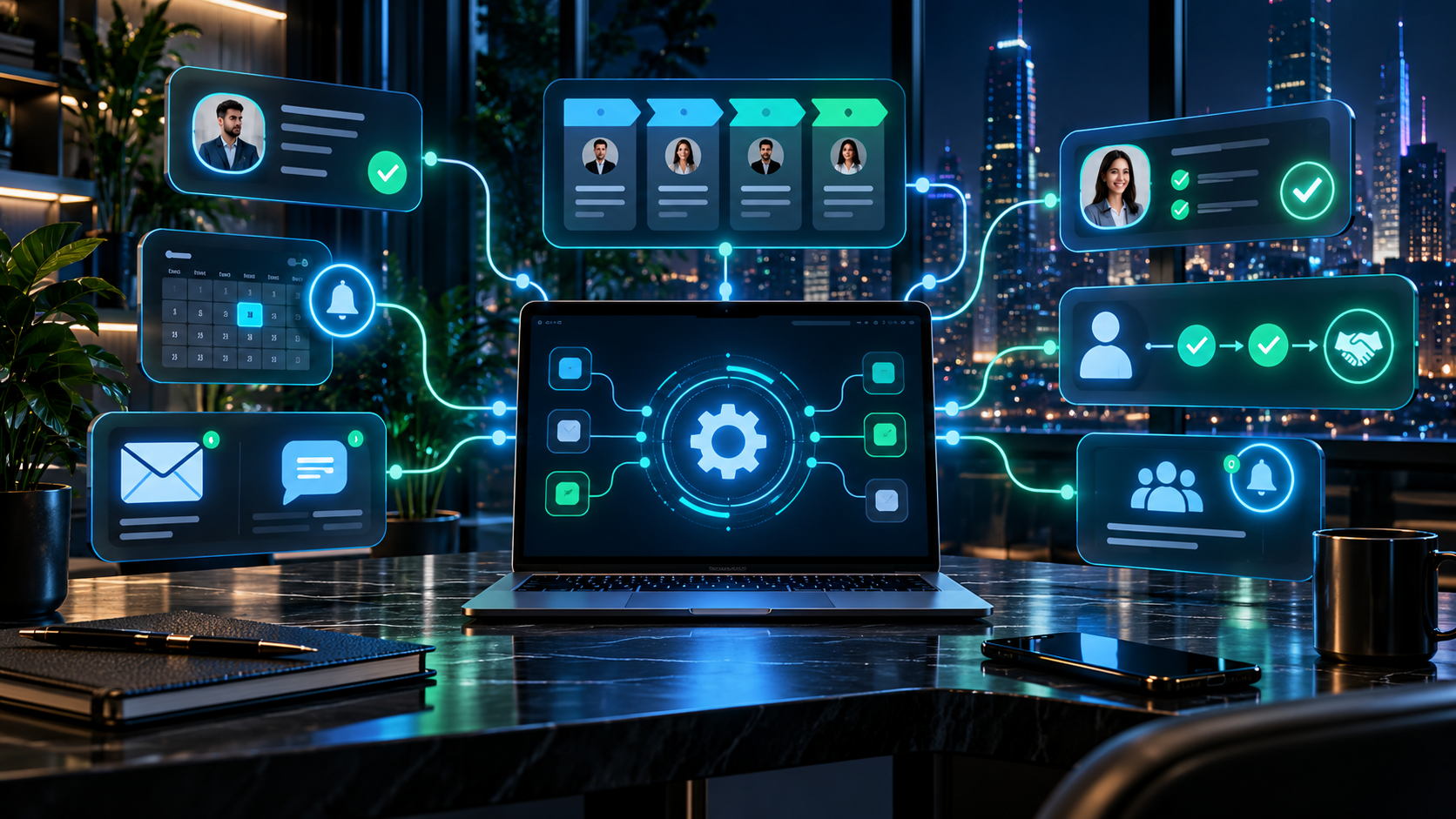 Business automation workflows and marketing systems