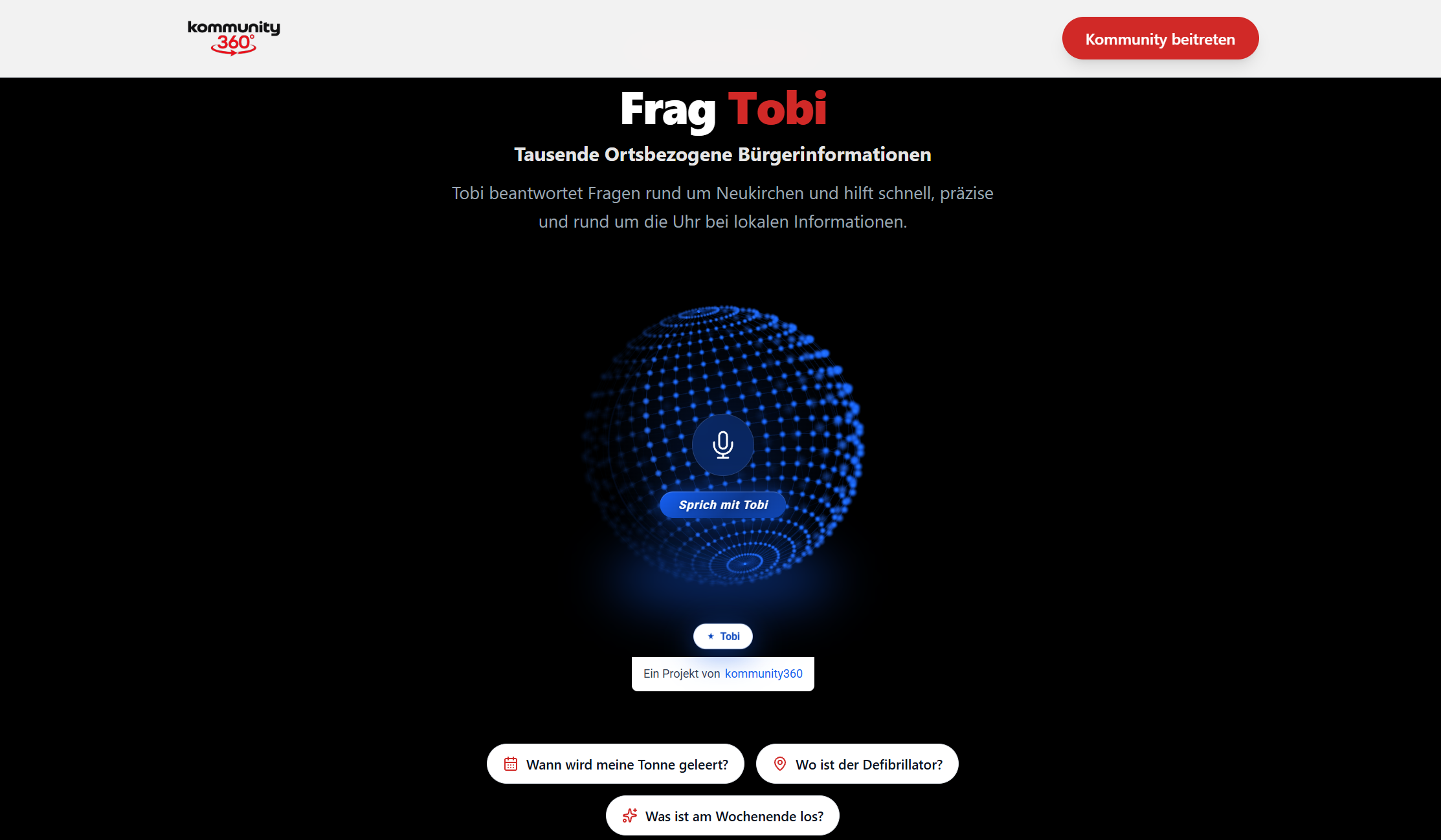 Tobi, der lokale KI-Assistent von kommunity360