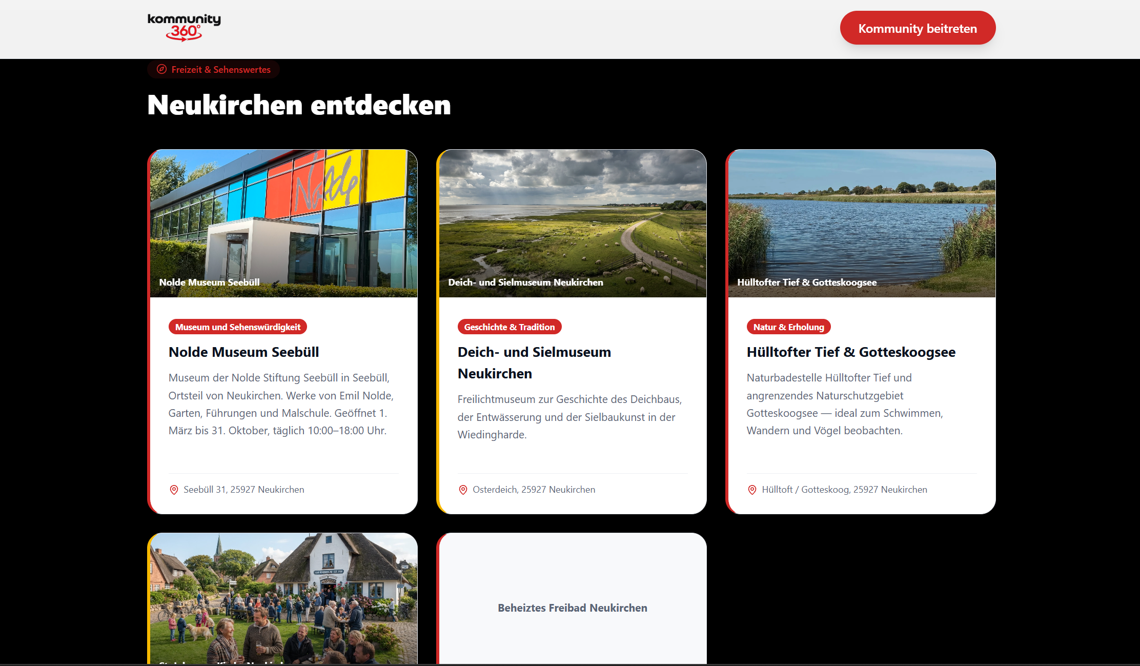 Bereich Neukirchen entdecken in kommunity360 mit lokalen Sehenswürdigkeiten