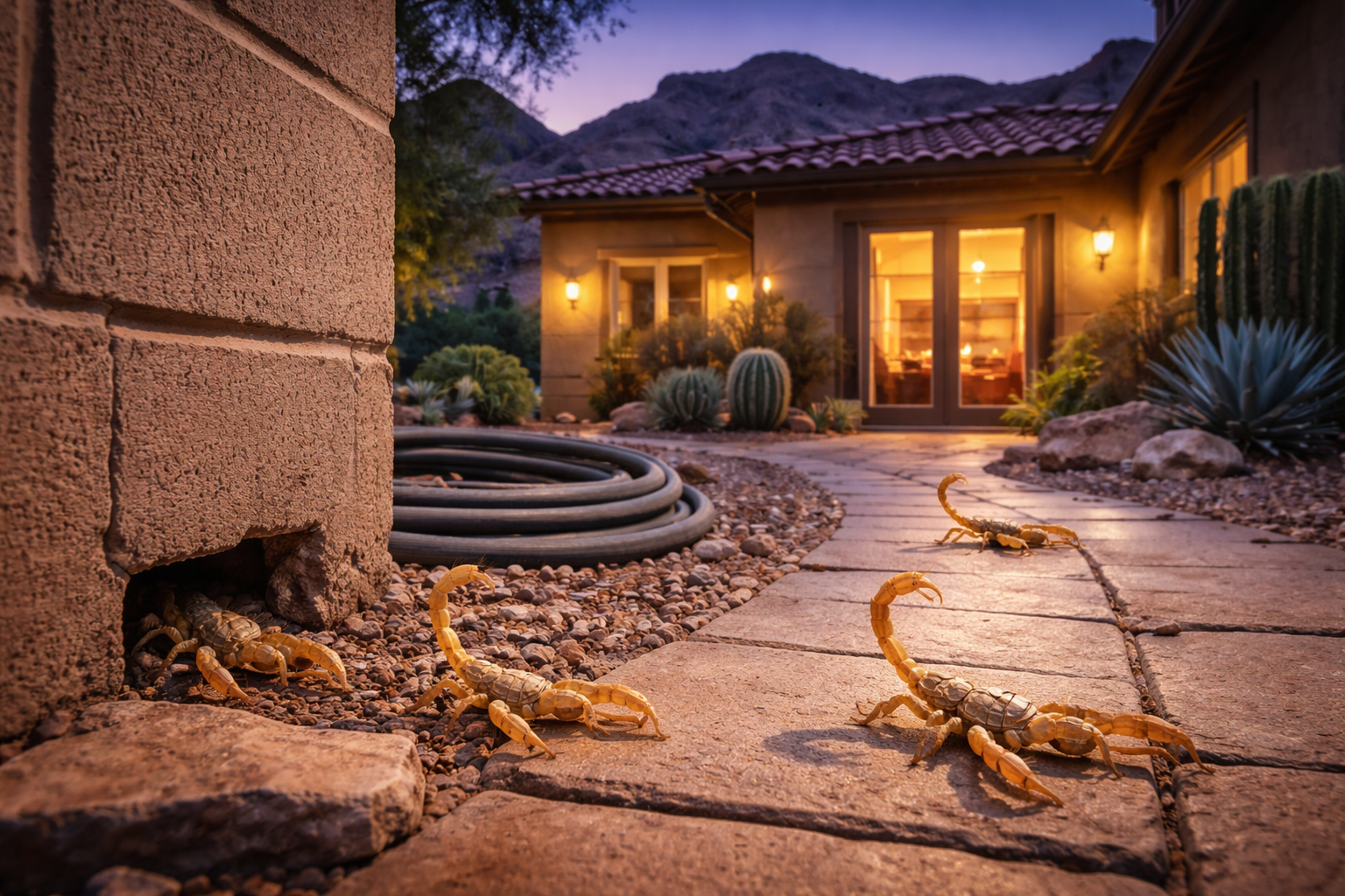 Scorpions approaching Tucson home showing need for professional pest control