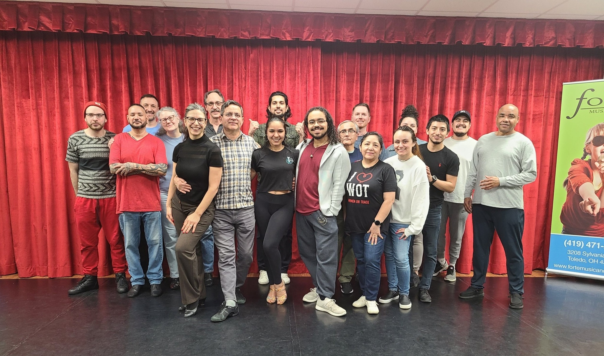 Adult Salsa and Bachata students at Latin Dance in Toledo