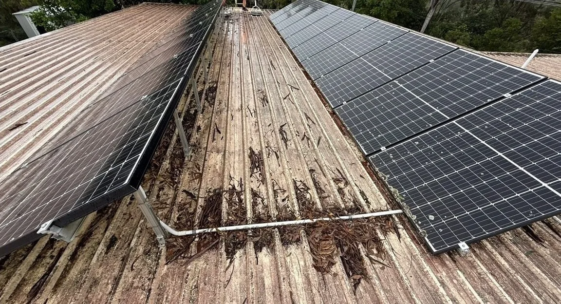Metal roof and solar before
